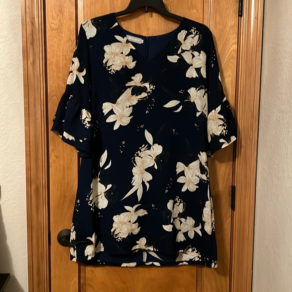 Navy Floral Dress
